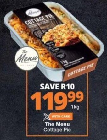 Checkers The Menu Cottage Pie 1kg offer