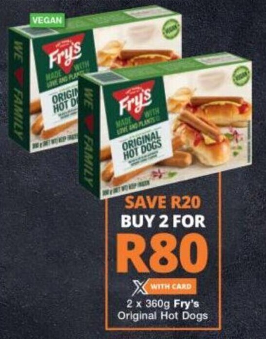 Fry's Original Hot Dogs 2 x 360g offer at Checkers