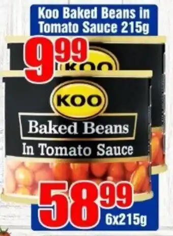 Three Star Cash and Carry Koo Baked Beans in Tomato Sauce 215g offer