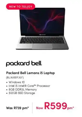 Teljoy Packard Bell Lemans i5 Laptop offer
