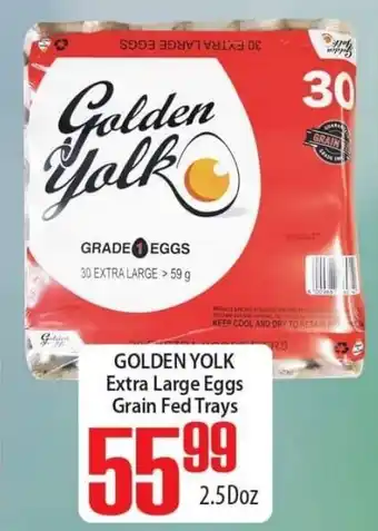 Elite Cash & Carry Golden Yolk Extra Large Eggs Grain Fed Trays 2.5 Doz offer