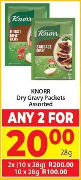 Elite Cash & Carry Knorr Dry Gravy Packets Assorted 28g offer
