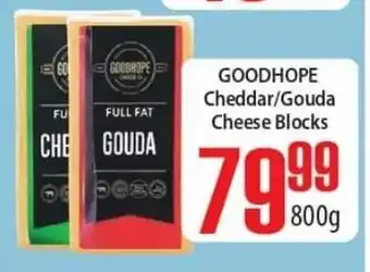 Goodhope Cheddar / Gouda Cheese Blocks 800g