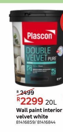 Leroy Merlin Wall paint interior plascon double velvet white offer