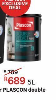 Leroy Merlin Wall paint interior plascon double velvet white offer