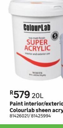 Leroy Merlin Paint interior/xterior matt colourlab sheen acrylic white offer