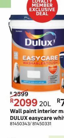 Leroy Merlin Wall paint interior matt dulux easycare white offer