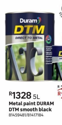 Metal paint duram dtm smooth black
