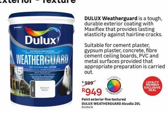 Leroy Merlin Paint exterior fine textured dulux weatherguard alcudia 20l offer
