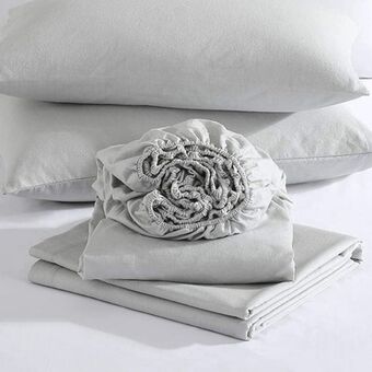 100% brushed cotton grey winter fitted sheet