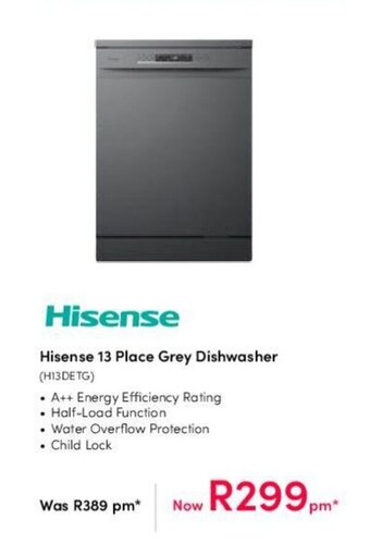 Teljoy Hisense 13 Place Grey Dishwasher offer