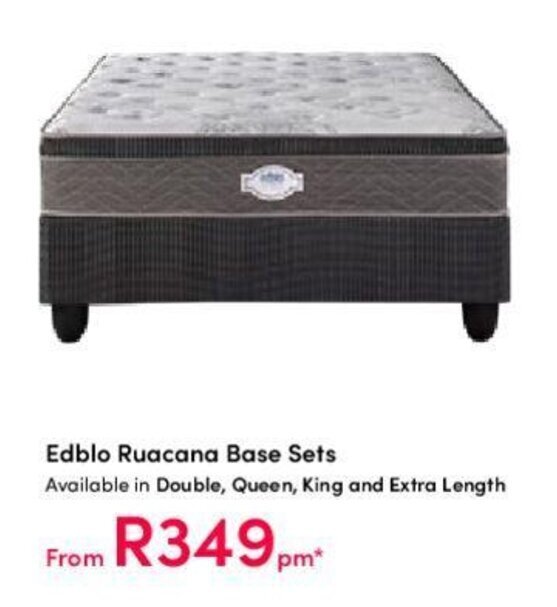 Edblo Ruacana Base Sets Available in Double, Queen, King and Extra