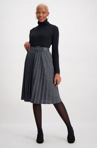 Emilia pleated midi skirt