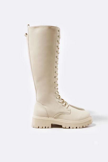 Lace up high leg boot offer at MRP