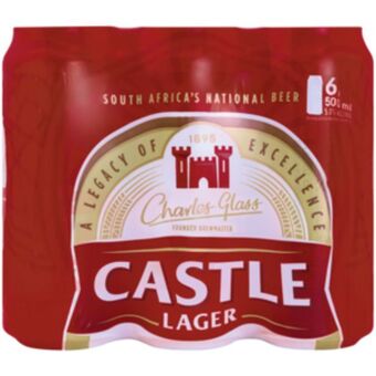 Castle lager beer cans 6 x 500ml