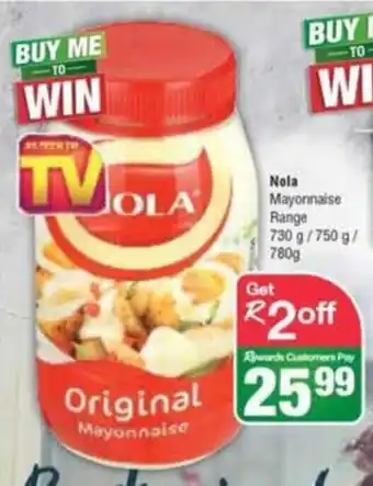 KwikSpar Nola Mayonnaise 730g / 750g / 780g offer