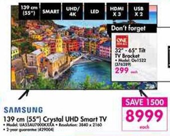 Makro Samsung 139cm (55") Crystal UHD Smart TV offer