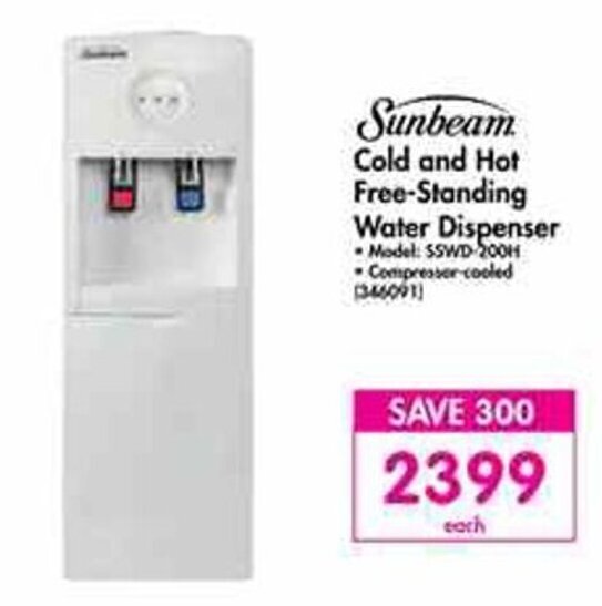 Sunbeam Cold and Hot FreeStanding Water Dispenser offer at Makro