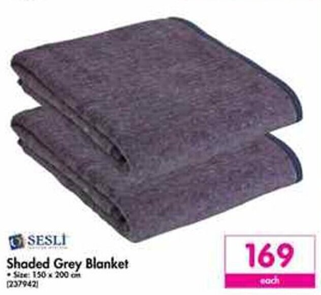 Sesli Shaded Grey Blanket 150 x 200cm offer at Makro