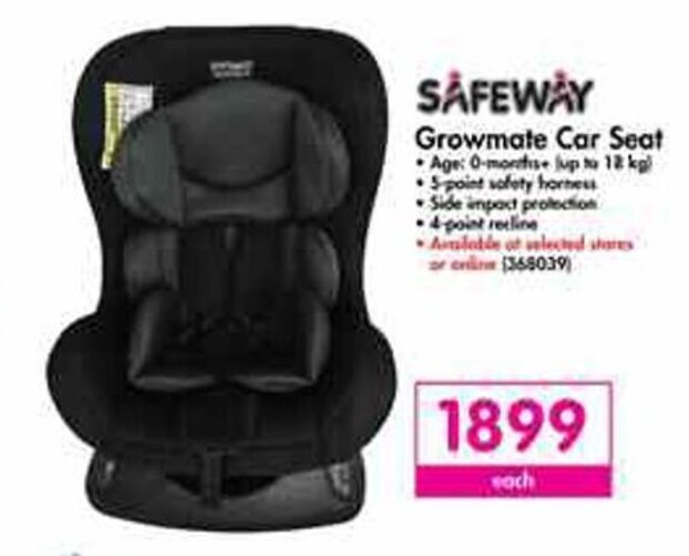 Safeway Growmate Car Seat offer at Makro