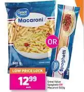 Game Great Value Spaghetti Or Macaroni-500g Each offer
