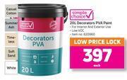 Game Simple Choice Decorators PVA Paint-20L offer