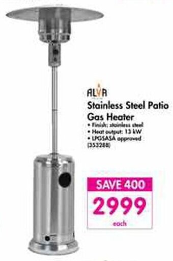 Makro Alva Stainless Steel Patio Gas Heater offer
