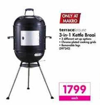 Makro Terrace Leisure 3-in-1 Kettle Braai offer