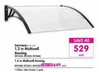 Makro Terrace Leisure 1.2m Multiwall Awning offer