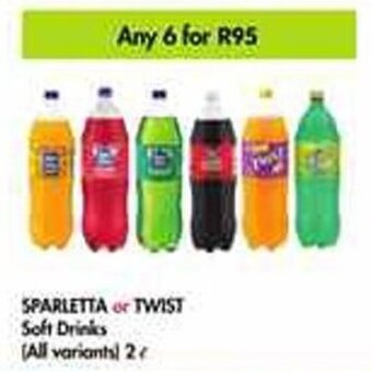Makro Sparletta or Twist Soft Drinks All Variants 6 x 2L offer