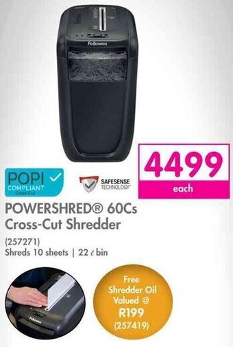 Makro Fellowes Powershred 60Cs Cross-Cut Shredder offer