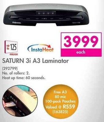 Makro Fellowes Saturn 3i A3 Laminator offer