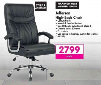 Makro Jefferson High-Back Chair offer