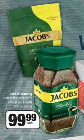 Spar Jacobs Krönung Coffee Bottle or Refill Pack 200g / 230g offer