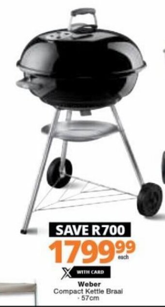 Checkers Weber Compact Kettle Braai 57cm offer