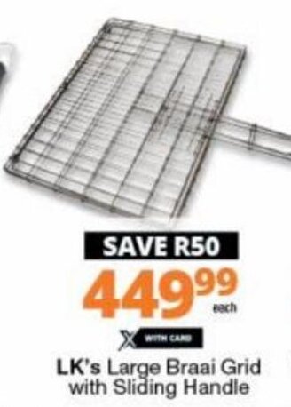Checkers LK's Large Braai Grid with Sliding Handle offer