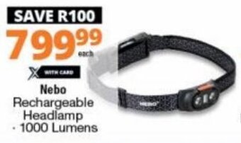 Nebo Rechargeable Headlamp 1000 Lumens