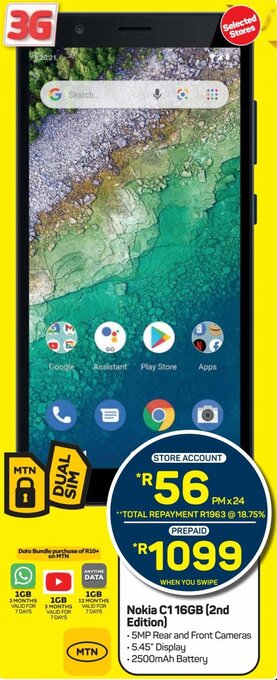 Pick n Pay Nokia C1 16GB (2nd Edition) offer