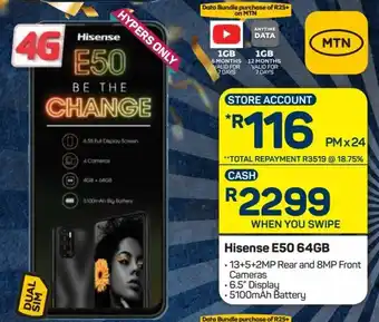 Pick n Pay Hisense E50 64GB offer