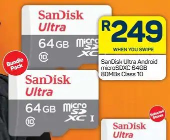 Pick n Pay SanDisk Ultra Android MicroSDXC 64GB 80MBs Class 10 offer