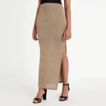 The FIX Women's mocha co-ord maxi skirt with slit offer