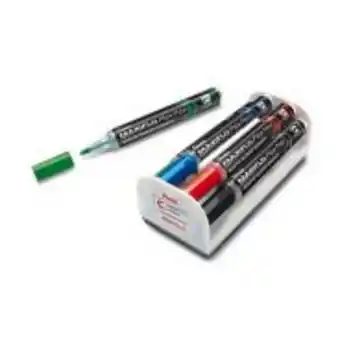 Pentel maxiflo flex-feel white board markers set of 4 + magnetic duster