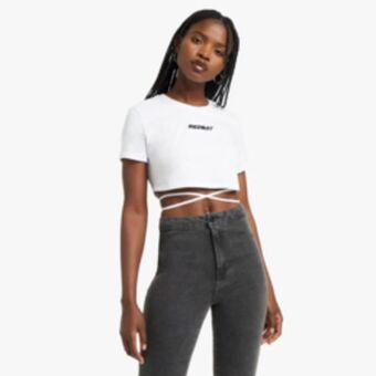 Redbat women's white cropped top