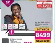 Game Hisense 55" (139cm) UHD Smart TV Plus 2.0 Channel Soundbar HS204-For Both offer