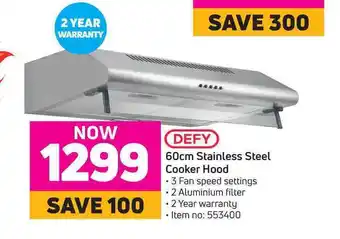 Game Defy 60cm Stainles Steel Cooker Hood offer