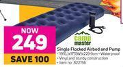 Game Camp Master Single Flocked Airbed And Pump offer