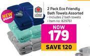 Game Always Home 2 Pack Eco Friendly Bath Towels Assorted offer