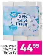 Game Great Value 2 Ply Toilet Tissue- 9's Pack offer