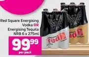 Game Red Square Energising Vodka Or Energising Tequila NRB 6 x 275ml- Per Pack offer