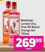 Game Beefeater London Dry, Pink Or Blood Orange Gin 750ml- Each offer
